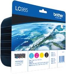 Cartouche d’encre Brother LC-985VALBP noir+3 couleurs
