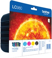 Cartouche d’encre Brother LC-980VALBP noir+3 couleurs