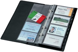 Visitekaartringband Sigel VZ300 200 kaarten 90x58mm kunststof zwart