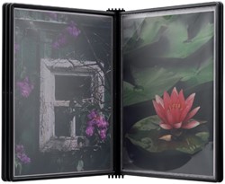 Elément mural Djois Flex-O-Frame A4 avec 5 pochettes noir