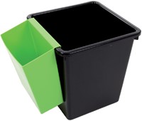 Bac pour corbeille carrée et conique vert-2