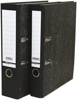 Classeur à levier Qbasic A4 50mm carton noir marbré