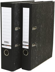 Classeur à levier Qbasic A4 80mm carton noir marbré