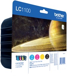 Cartouche d’encre Brother LC-1100VALBP noir+3 couleurs