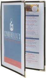 Protège-menu Securit A4 2 volets/4 pages transparent 3 pièces