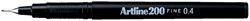 Fineliner Artline 200 ogive Fin noir
