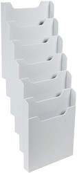 Porte-brochures Exacompta mural A4 6 compartiments portrait gris
