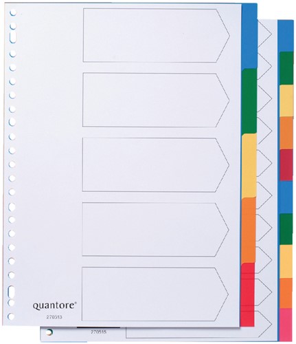 Intercalaire Quantore 23 perforations 5 onglets PP assorti-2