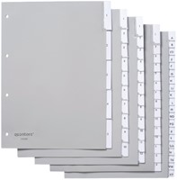 Intercalaire Quantore 4 perforations 10 onglets+fenêtre PP gris-2
