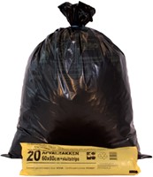 Sac poubelle Komo 60L noir rouleau de 20 pièces