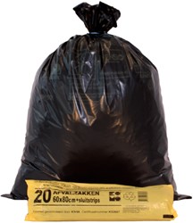Sac poubelle Komo 60L noir rouleau de 20 pièces