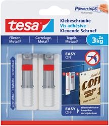 Vis adhésive tesa® Carrelage & Métal réglable 3kg blanc 2 pièces