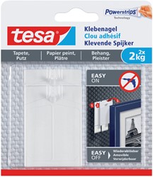 Clou adhésif tesa® Papier peint & Plâre 2kg blanc 2 pièces
