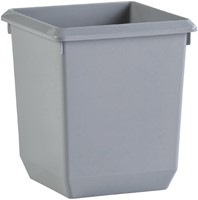 Corbeille à papier synthétique carrée conique 21L gris