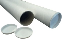 Verzendkoker CleverPack A3 330x29.5mm met doppen wit pak à 5 stuks