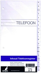Recharge répertoire téléphonique Kangaro 200x100mm  A-Z 4 anneaux