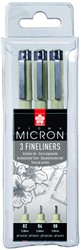 Fineliner Sakura Pigma Micron blister 3 pièces noir