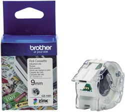 Etiquettes Brother CZ-1001 multifonctionnel 9mm 1 rouleau 5m blanc