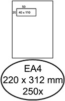 Enveloppe Hermes EA4 220x312mm fenêtre gauche 4x11 AC blanc 250 pièces