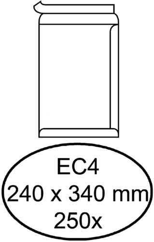 Enveloppe Hermes EC4 240x340mm autocollante blanc 250 pièces