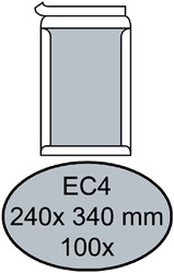 Enveloppe Quantore dos carton EC4 240x340mm autocollant blanc 100 pièces