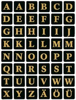 Etiquette HERMA 4130 lettres A-Z or sur noir 13x13mm