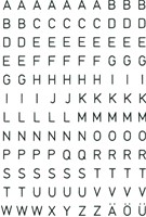 Etiquette HERMA 4154 lettres A-Z noir/transp 5mm
