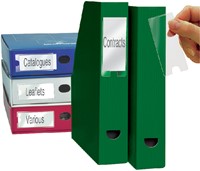 Porte-étiquettes Djois 35x75mm adhésif transparent 12 pièces